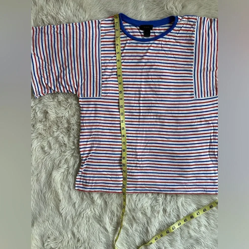 J. Crew Striped Short Sleeve Tee - Red, Blue, White